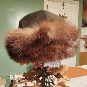Vintage Mink Hat| Brown Fur | Winter| One Size